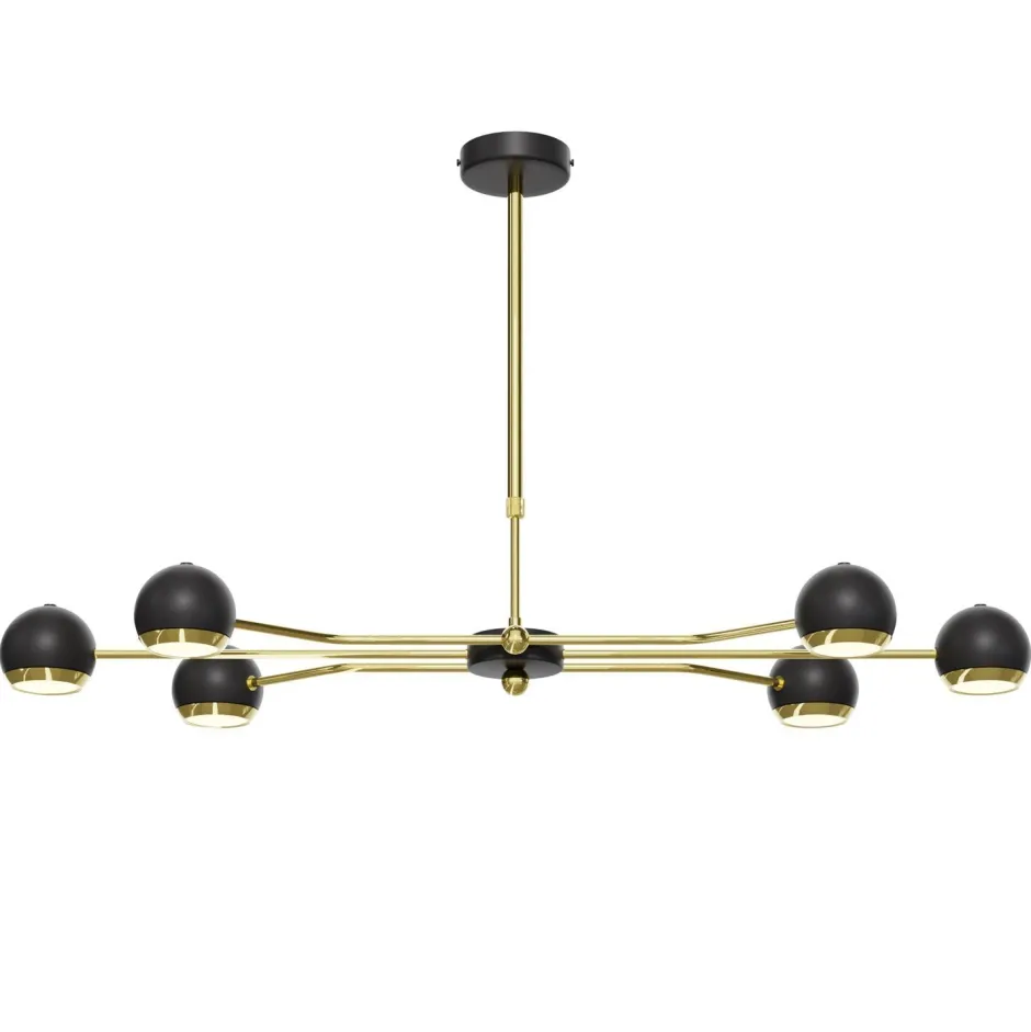 Deckenleuchten|Bürolampen*Jupiter Elegante Deckenlampe Metall GU10 in Gold Schwarz 6-flmg