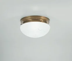Wohnzimmerlampen|Metall Lampen*Berliner Messingleuchten Elegante Deckenleuchte Berliner Messing Glas Ø20 cm E27