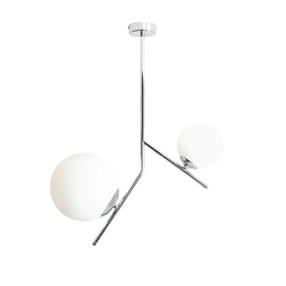 ALDEX Elegante Deckenleuchte Chrom Weiß L:50 cm Glas wohnlich< Deckenleuchten|Bürolampen