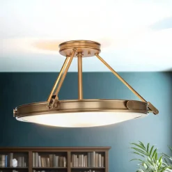 Elstead Elegante Deckenleuchte Glas Jugendstil rund Wohnzimmer< Deckenleuchten|Flurlampen