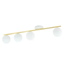 Deckenleuchten|Flurlampen*Emibig Elegante Deckenleuchte Weiß Gold 100 cm lang BEPPE