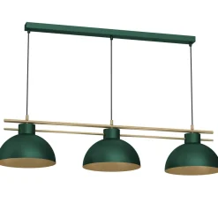 Hängelampen|Bürolampen*Luminex Elegante Hängelampe Dunkelgrün Gold E27 115 cm lang