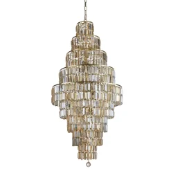 Hängelampen|Esszimmer Lampen*Searchlight Elegante Hängelampe Glas Metall Ø60 cm E14 in Messing