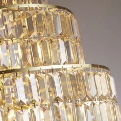 Hängelampen|Esszimmer Lampen*Searchlight Elegante Hängelampe Glas Metall Ø60 cm E14 in Messing