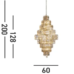 Hängelampen|Esszimmer Lampen*Searchlight Elegante Hängelampe Glas Metall Ø60 cm E14 in Messing