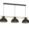 Luminex Elegante Hängelampe Metall Schwarz Gold E27 115 cm< Hängelampen|Bürolampen