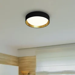 Searchlight Elegante LED Deckenleuchte Ø50 cm 25 W in Schwarz Gold< Schlafzimmer Lampen|Esszimmer Lampen