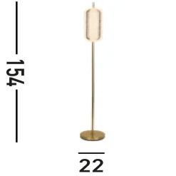 Wohnzimmerlampen|Metall Lampen*Searchlight Elegante LED Stehleuchte Metall 154 cm 23 W in Messing