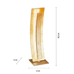 Wohnzimmerlampen|Schlafzimmer Lampen*Paul Neuhaus Elegante LED Tischlampe warmweiß 40,5 cm in Blattgold