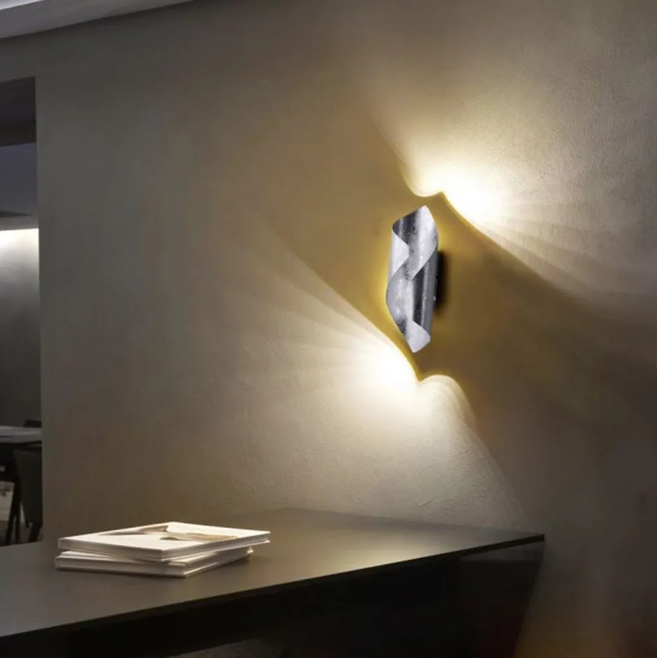 Paul Neuhaus Elegante LED Wandleuchte Schalter 3000 K in Blattsilber< Flurlampen|Wohnzimmerlampen