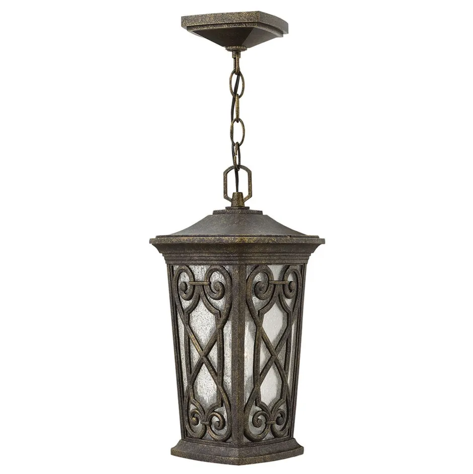 Rustikale Lampen|Vintage Lampen*Elstead Elegante Pendelleuchte außen Braun Rustikal IP44