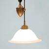 Hängelampen|Bürolampen*Berliner Messingleuchten Elegante Pendelleuchte Berliner Messing Glas E27 Ø30 cm