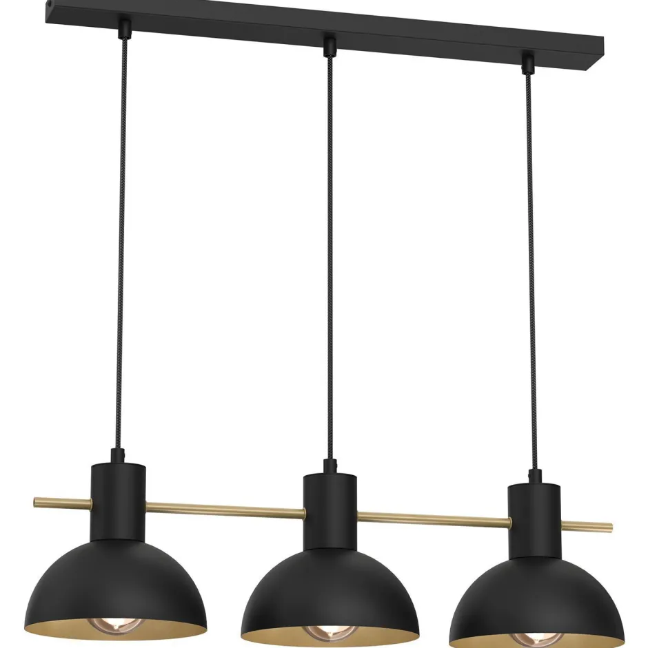 Hängelampen|Bürolampen*Luminex Elegante Pendelleuchte Dunkelblau Gold E27 64 cm lang