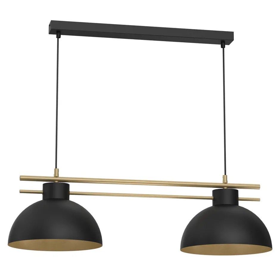 Hängelampen|Bürolampen*Luminex Elegante Pendelleuchte Metall Schwarz Gold E27 85,5 cm