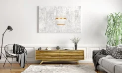 Hängelampen|Bürolampen*Belis Elegante Pendelleuchte Metall Weiß Gold E27 Ø20 cm rund