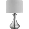 Searchlight Elegante Tischleuchte in silber< Tischlampen|Schlafzimmer Lampen