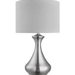 Searchlight Elegante Tischleuchte in silber< Tischlampen|Schlafzimmer Lampen