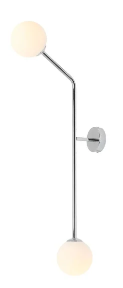 ALDEX Elegante Wandlampe blendarm Glas Metall T:38 cm in Chrom< Wandleuchten|Badezimmer Lampe