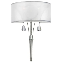 Wandleuchten|Flurlampen*Elstead Elegante Wandlampe mit Schirm Weiß Nickel Schlafzimmer