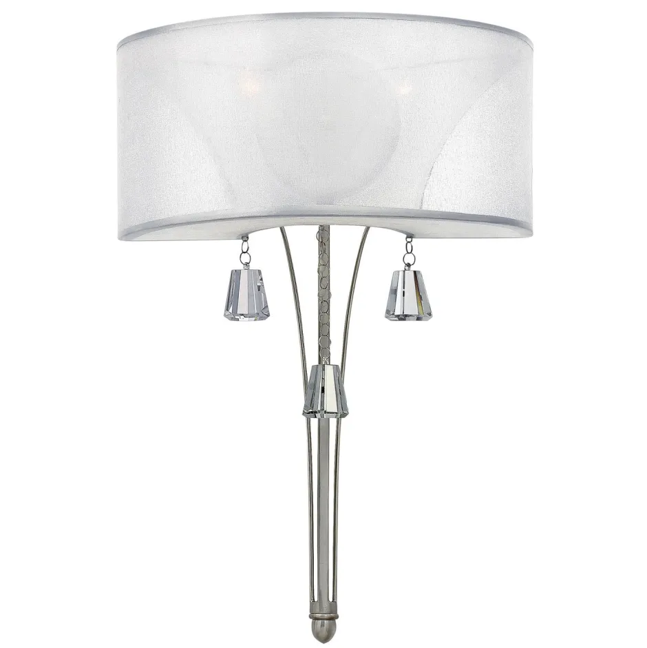 Wandleuchten|Flurlampen*Elstead Elegante Wandlampe mit Schirm Weiß Nickel Schlafzimmer