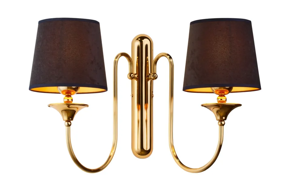 Jupiter Elegante Wandleuchte Messing Stoff H:37 cm E27 blendarm< Wandleuchten|Messinglampen