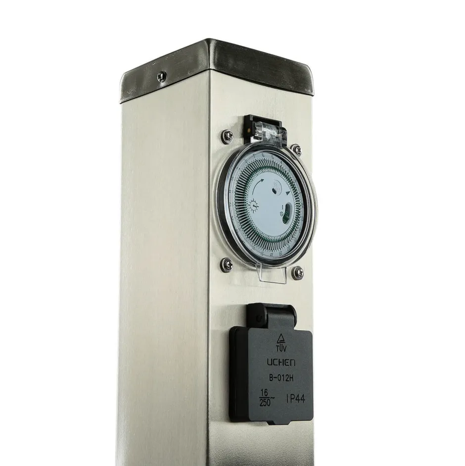 Easylight Energiesäule mit Timer 2-fach Garten Terrasse< Metall Lampen