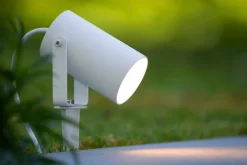 Erdspießstrahler Aluminium Weiß IP65 GU10 schwenkbar< Wegeleuchten|Fassadenstrahler