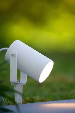 Erdspießstrahler Aluminium Weiß IP65 GU10 schwenkbar< Wegeleuchten|Fassadenstrahler