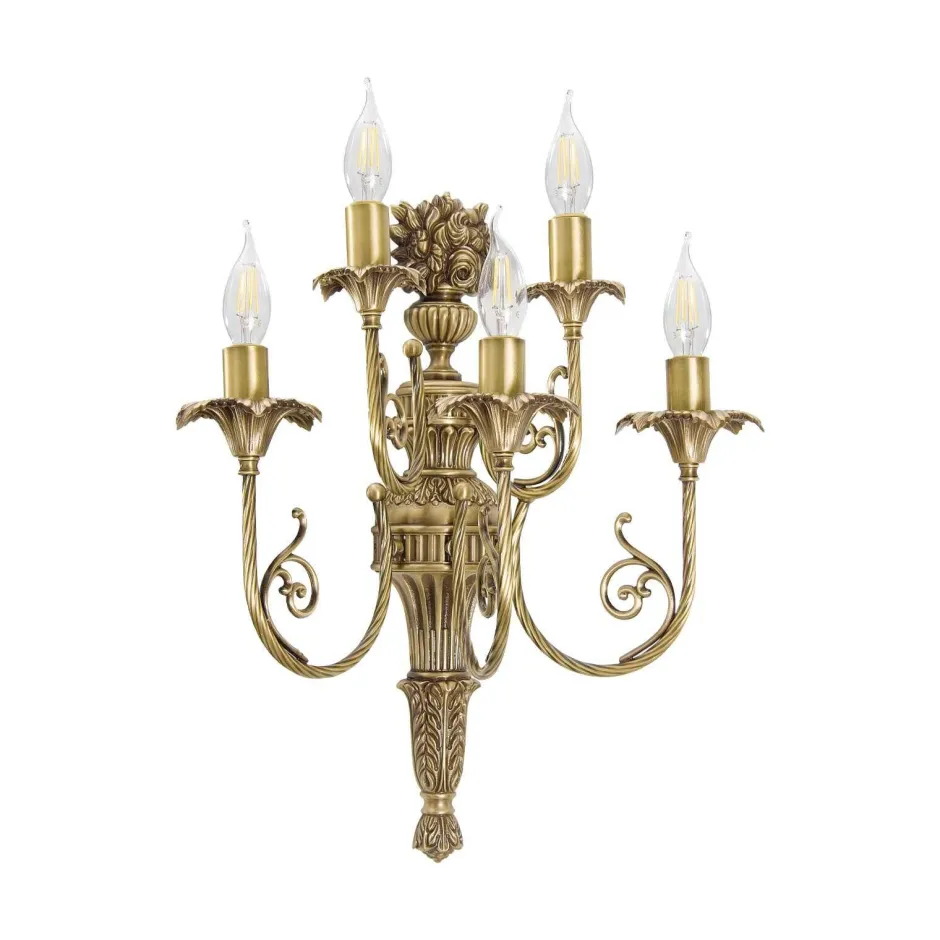Giovanni Battista Filigrane Wandlampe Messing B: 45 cm 4x E14 in Bronze< Wandleuchten|Jugendstil Lampen