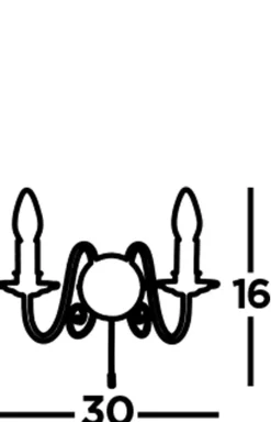 Wandleuchten|Wohnzimmerlampen*Searchlight Filigrane Wandleuchte mit Schalter Grau 2x E14 Metall