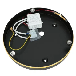 Metall Lampen|Schlafzimmer Lampen*Nowodvorski Flache Wandleuchte LED Braun 3000 K rund Ø 25 cm Metall