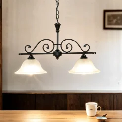 Glaslampen|Rustikale Lampen*Easylight 2-flammige Leuchte hängend DOROTHEA Landhausstil