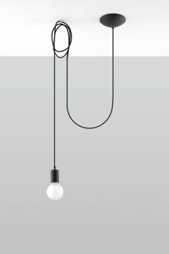 Wohnzimmerlampen|Esszimmer Lampen*Sollux Flexibel Hängelampe Schwarz max. 3 m E27 flexibel