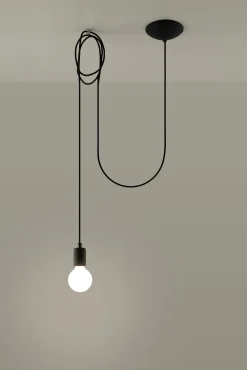 Wohnzimmerlampen|Esszimmer Lampen*Sollux Flexibel Hängelampe Schwarz max. 3 m E27 flexibel