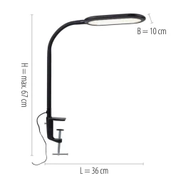 Just Light Flexible LED Klemmleuchte Schwarz 3000-6000 K dimmbar< Bürolampen|Schlafzimmer Lampen