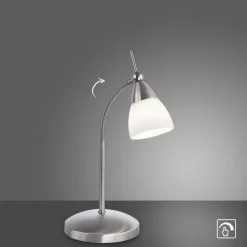 Paul Neuhaus Flexible LED Tischlampe in Stahl Glas 3000 K dimmbar< Wohnzimmerlampen|Schlafzimmer Lampen