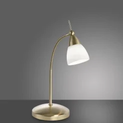 Wohnzimmerlampen|Schlafzimmer Lampen*Paul Neuhaus Flexible LED Tischlampe in Messing Glas 3 W dimmbar