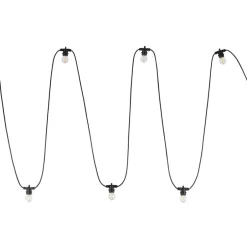 Außenlichterketten*TK Lighting Flexible Lichterkette außen Schwarz Metall IP65 E27