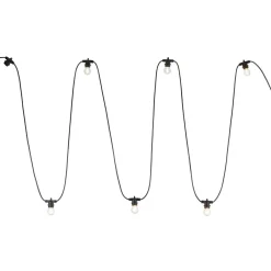 Außenlichterketten*TK Lighting Flexible Lichterkette außen Schwarz Metall IP65 E27