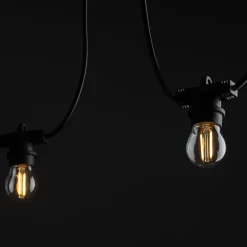 Außenlichterketten*TK Lighting Flexible Lichterkette außen Schwarz Metall IP65 E27