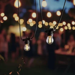 Außenlichterketten*TK Lighting Flexible Lichterkette außen Schwarz Metall IP65 E27