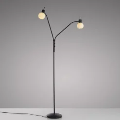 Just Light Flexible Stehleuchte Glas Metall 170 cm inkl E14 3000 K< Wohnzimmerlampen|Metall Lampen