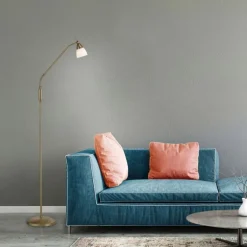 Paul Neuhaus Flexible Stehleuchte in Altmessing Dimmer Glas 163 cm< Metall Lampen|Glaslampen