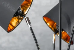 Invicta Interior Flexible Stehleuchte Stoff Schwarz Gold 178 cm elegant< Bürolampen|Stofflampen