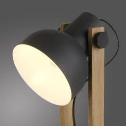 Just Light Flexible Tischlampe Holz Metall E27 45 cm Industrial< Wohnzimmerlampen|Schlafzimmer Lampen