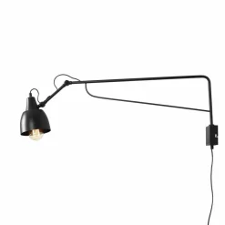 Wandleuchten|Badezimmer Lampe*ALDEX Flexible Wandlampe Metall Schwarz E27 für Steckdose