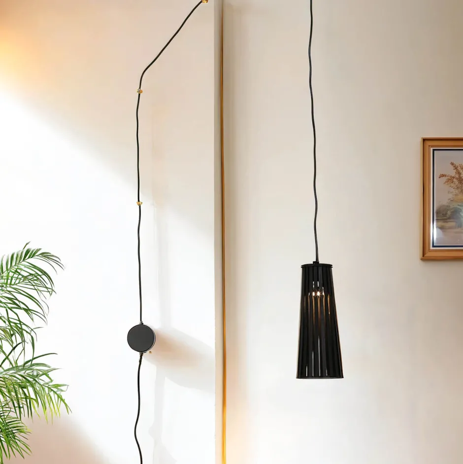 Wandleuchten*Nowodvorski Flexible Wandlampe mit Stecker & Schalter Schwarz