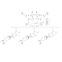 Steinhauer Flexibler Deckenspot in Stahl inkl. GU10 3-flammig< Deckenleuchten|Flurlampen