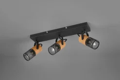 Trio Reality Flexibler Deckenspot Metall Holz B:44 cm E14 3-flammig< Flurlampen|Bürolampen