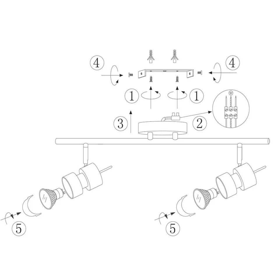 Spots|Badezimmer Lampe*Steinhauer Flexibler Deckenspot Metall inkl. GU10 zielgerichtet